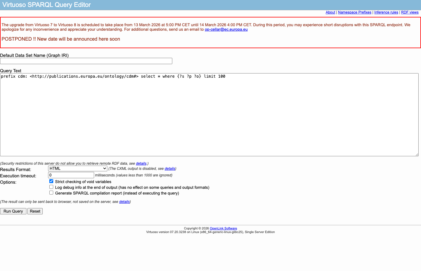 The EU's SPARQL endpoint – a query interface for legislation